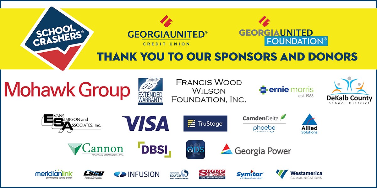 Thank You Banner - School Crashers 2023 Thank you to our sponsors